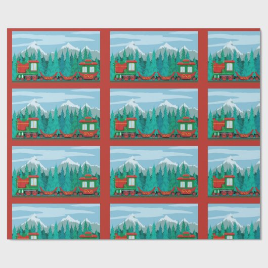 Weihnachtszug Geschenkpapier (Flach)