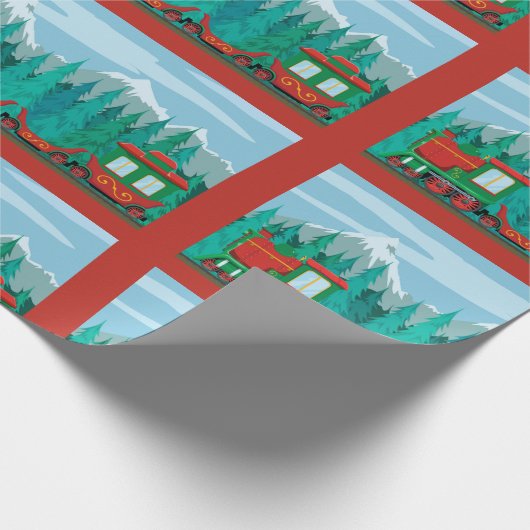 Weihnachtszug Geschenkpapier (Ecke)