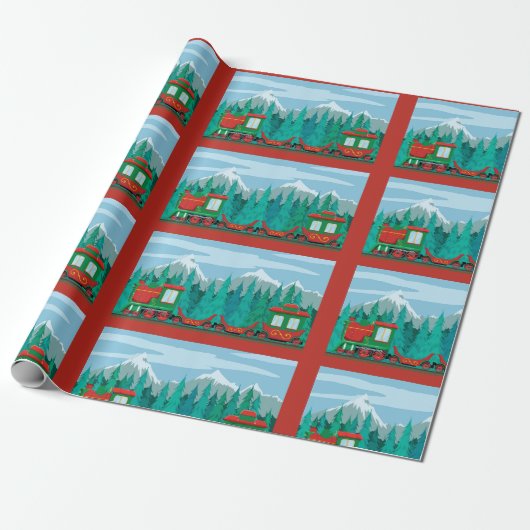 Weihnachtszug Geschenkpapier (Ungerollt)