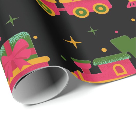 Weihnachtszug Geschenkpapier (Rolleneckpunkt)