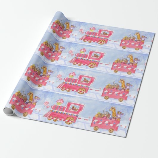Weihnachtszug-Geschenkpapier Geschenkpapier (Ungerollt)