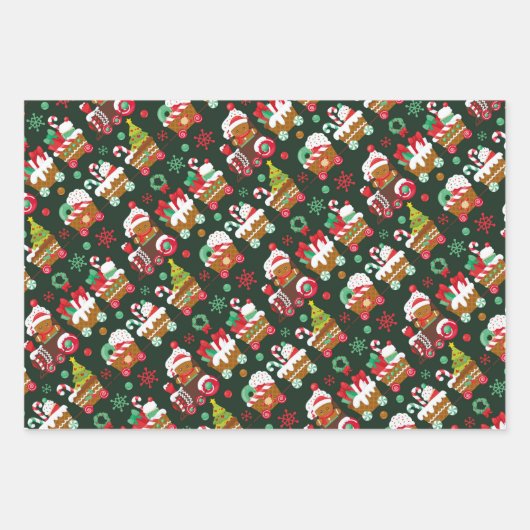 Weihnachtszug Geschenkpapier Set (Vorderseite 3)