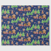 Weihnachtszug Gingerbread Angel Wasserfarbe Geschenkpapier (Flach)