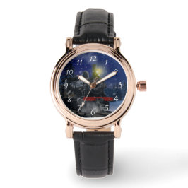 Weihnachtszug im Schnee Armbanduhr