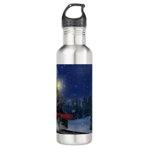Weihnachtszug im Schnee             Edelstahlflasche