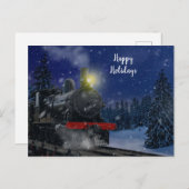 Weihnachtszug im Schnee Feiertagspostkarte (Vorne/Hinten)