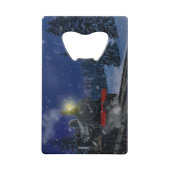 Weihnachtszug im Schnee Geldbeutel Flaschenöffner (Vorderseite)