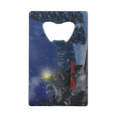 Weihnachtszug im Schnee Geldbeutel Flaschenöffner (Rückseite)