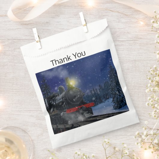 Weihnachtszug im Schnee Geschenktütchen (Ausgeschnitten)