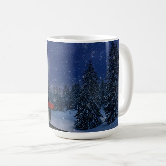 Weihnachtszug im Schnee Kaffeetasse (VorderseiteRechts)