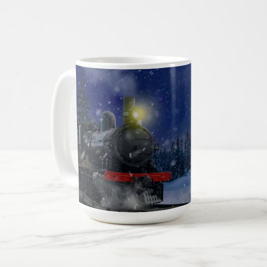 Weihnachtszug im Schnee Kaffeetasse (Vorderseite Links)