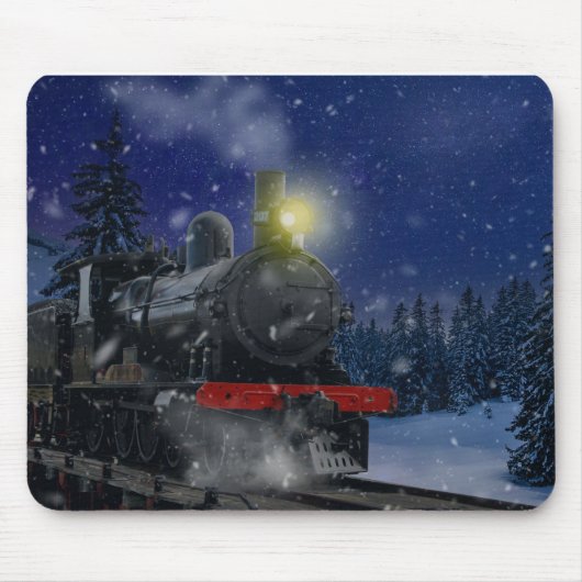 Weihnachtszug im Schnee Mousepad (Vorne)