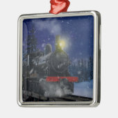 Weihnachtszug im Schnee Ornament Aus Metall (Links)