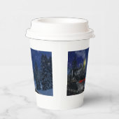 Weihnachtszug im Schnee Pappbecher (Rechts)