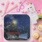 Weihnachtszug im Schnee Pappteller (Party)