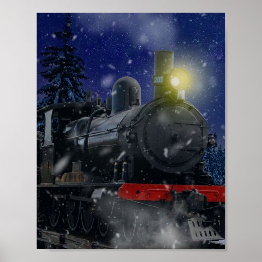 Weihnachtszug im Schnee Poster (Vorne)