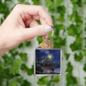 Weihnachtszug im Schnee Schlüsselanhänger (Hand)