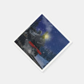 Weihnachtszug im Schnee Serviette (Ecke)