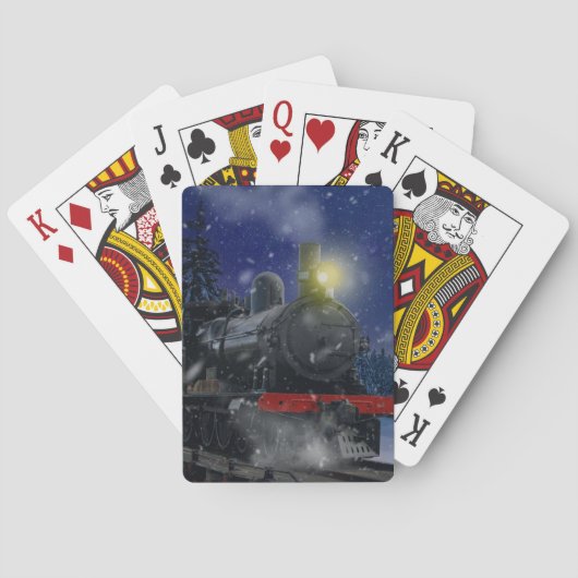 Weihnachtszug im Schnee Spielkarten (Rückseite)