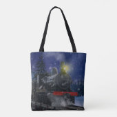 Weihnachtszug im Schnee Tasche (Rückseite)