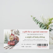 Weihnachtszug in Schnee Weihnachtsgeschenkgutschei Feiertagskarte (Stehend Vorderseite)