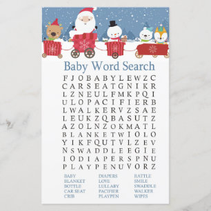 Weihnachtszug Kinderdusche Word Search Game