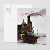 Weihnachtszug Lokomotive Postkarte (Vorne/Hinten)