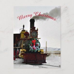 Weihnachtszug-Lokomotive-Postkarte Feiertagspostkarte