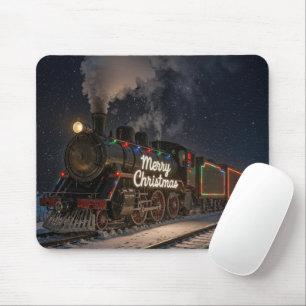 Weihnachtszug mit bunten Lichtern Mousepad