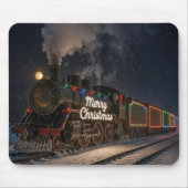 Weihnachtszug mit bunten Lichtern Mousepad (Vorne)