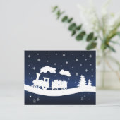 Weihnachtszug mit Geschenken Postkarte (Stehend Vorderseite)