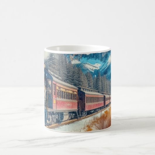 Weihnachtszug mit Kranz Kaffeetasse (Mittel)