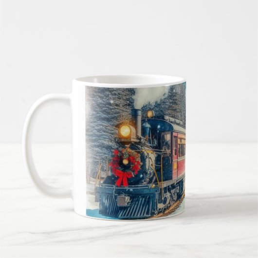 Weihnachtszug mit Kranz Kaffeetasse (Links)
