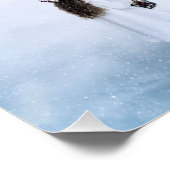 Weihnachtszug mit Mädchen und Santa Poster (Ecke)