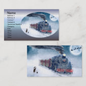 Weihnachtszug mit Mädchen und Santa Visitenkarte (Vorne/Hinten)