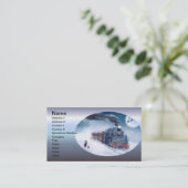 Weihnachtszug mit Mädchen und Santa Visitenkarte (Stehend Vorderseite)