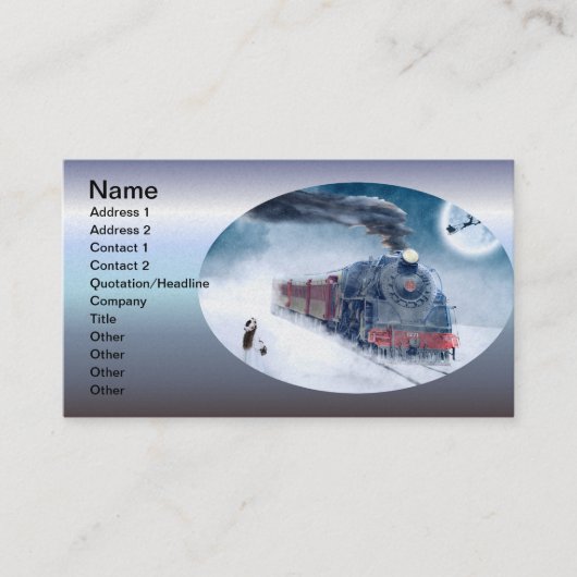 Weihnachtszug mit Mädchen und Santa Visitenkarte (Vorderseite)