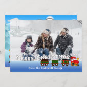 Weihnachtszug mit Raucher-Grußkarte Feiertagskarte (Vorne/Hinten)