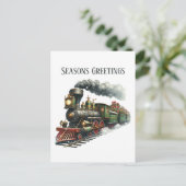 Weihnachtszug - Nachricht Feiertagspostkarte (Stehend Vorderseite)