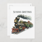 Weihnachtszug - Nachricht Feiertagspostkarte (Vorne/Hinten)