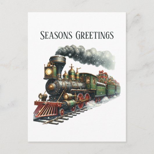 Weihnachtszug - Nachricht Feiertagspostkarte (Vorderseite)