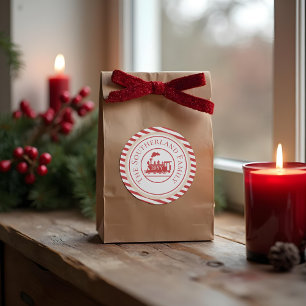 Weihnachtszug North Pole Express Personalisiert Runder Aufkleber