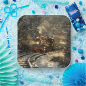 Weihnachtszug Pappteller (Party)