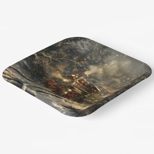 Weihnachtszug Pappteller (Gewinkelt)