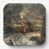 Weihnachtszug Pappteller (Vorderseite)
