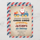 Weihnachtszug-Party Einladung (Vorne/Hinten)