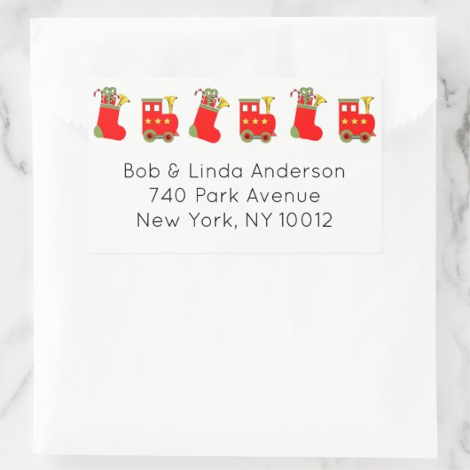 Weihnachtszug Rechteckiger Aufkleber (Tasche)