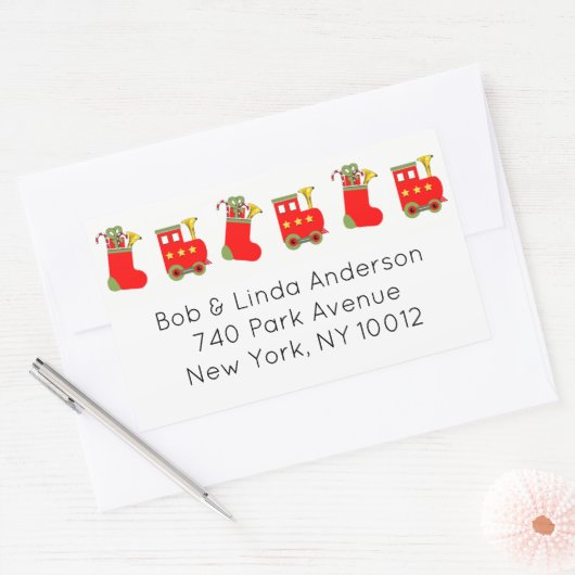 Weihnachtszug Rechteckiger Aufkleber (Umschlag)