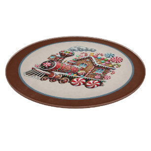 Weihnachtszug Schneidebrett