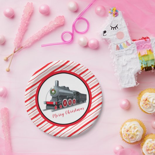 Weihnachtszug-Teller Pappteller (Party)
